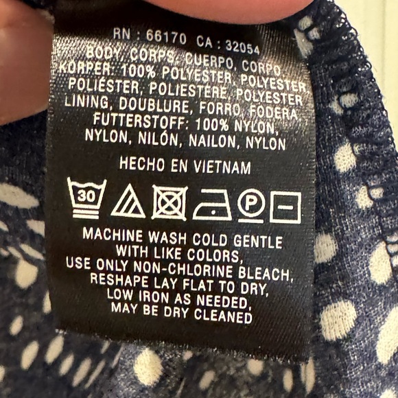 Anthropologie M Navy/Cream Polka Dot Blouse - Picture 3 of 6